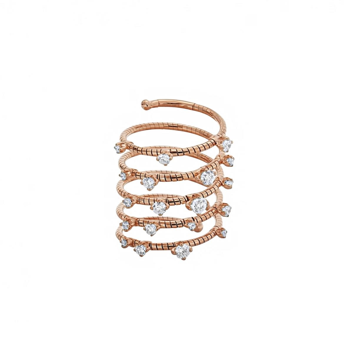 Mattia Cielo 18k Gold 5 Row Diamond Flex Wrap Ring