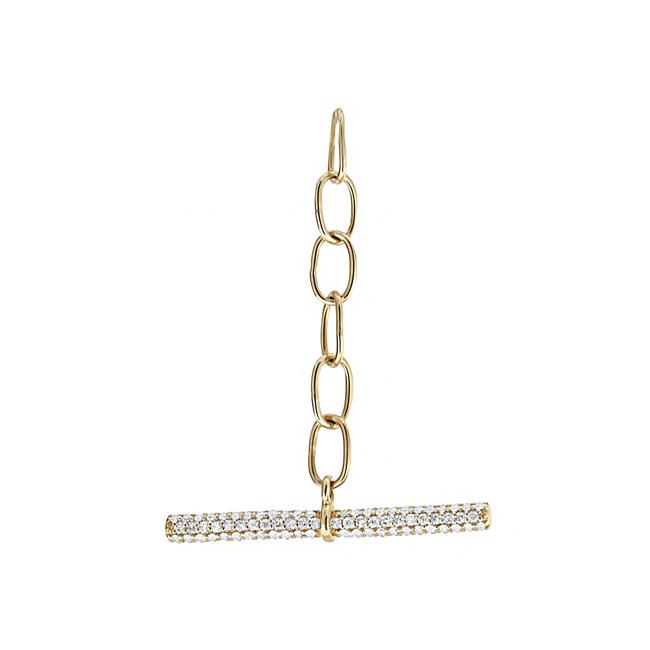 London Collection 14k Yellow Gold And Diamond Toggle Lock Charm