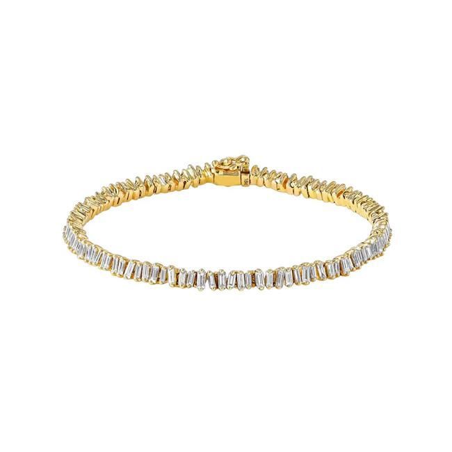 Suzanne Kalan 18k Yellow Gold Diamond Fireworks Tennis Bracelet