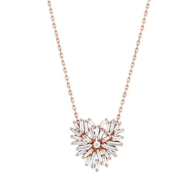 Suzanne Kalan 18k Gold And Diamond Small Heart Necklace