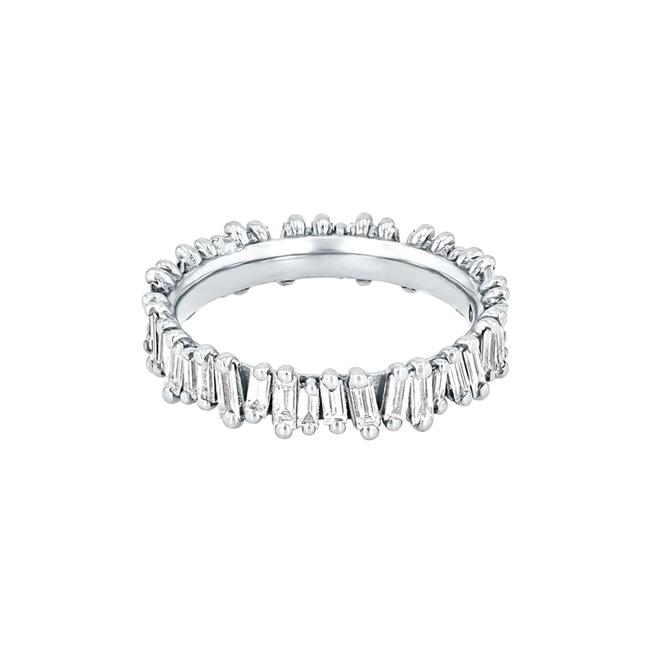 Suzanne Kalan 18k White Gold Baguette Diamond Classic Eternity Band