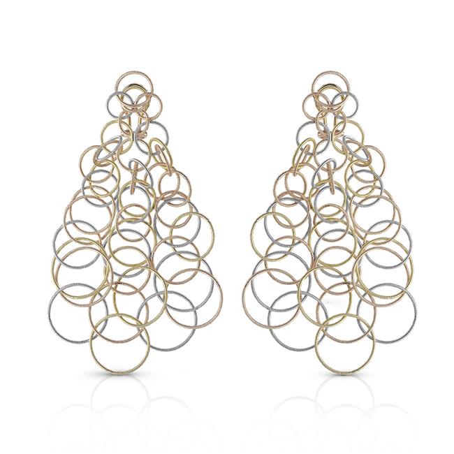 Buccellati Hawaii 18k Mixed Gold Ring Drop Earrings