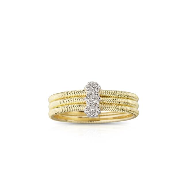 Buccellati Hawaii 18k Yellow Gold Diamond Triple Band Ring
