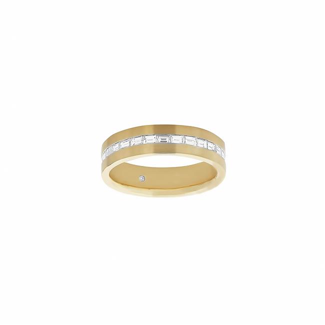 Henri Daussi 14k Gold Mixed Shape Diamond Band