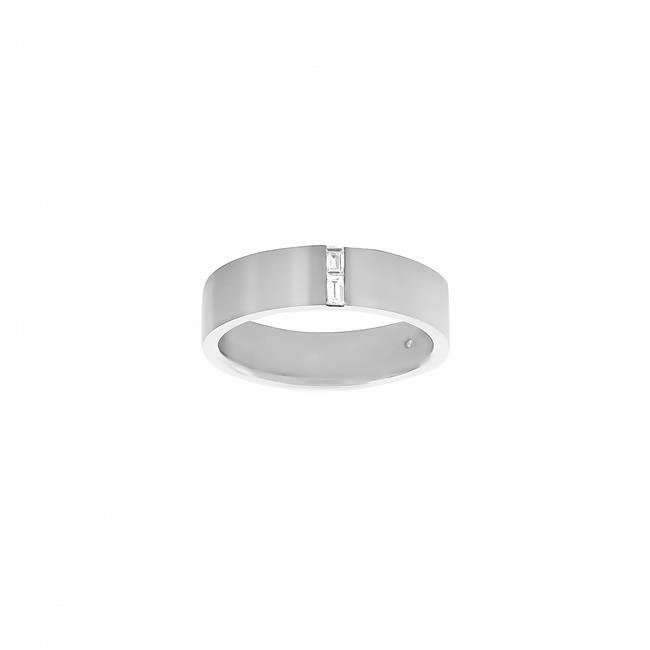 Henri Daussi 14k White Gold Baguette Diamond Ring