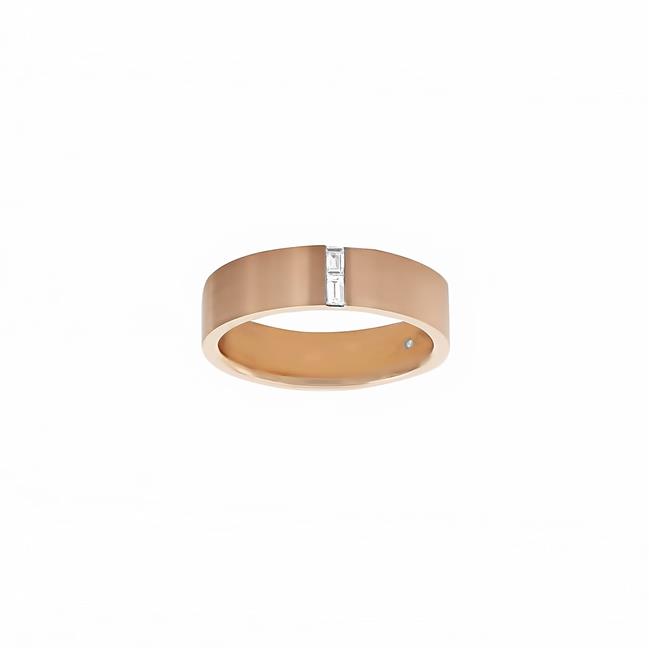 Henri Daussi 14k Gold Double Baguette Diamond Ring