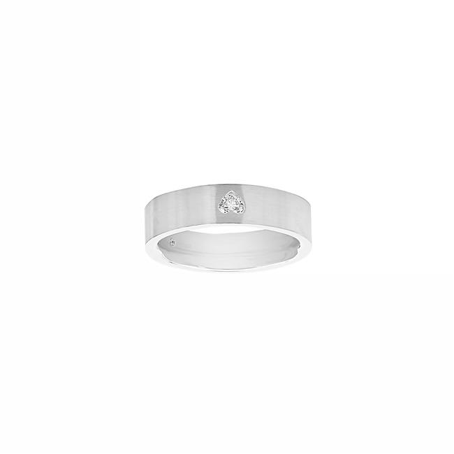 Henri Daussi 14k White Gold Heart Shaped Diamond Ring