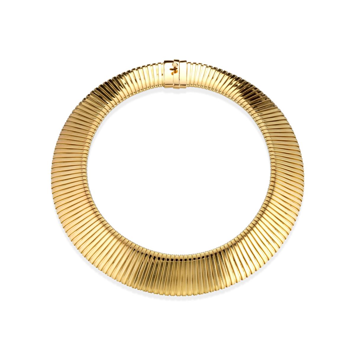 London Collection 18k Yellow Gold Tubogas Wide Necklace