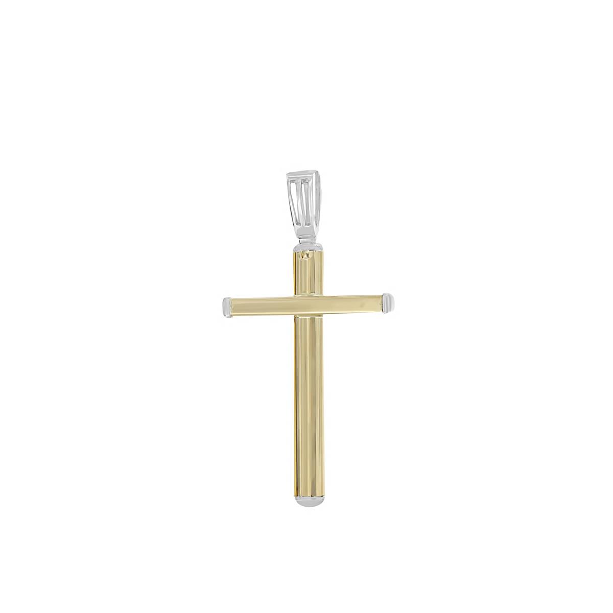 London Collection 14k Yellow and White Gold Cross Pendant