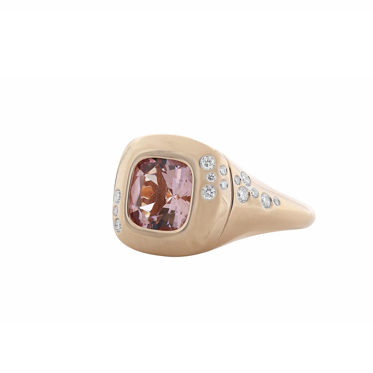 London Collection 14k Rose Gold Morganite and Diamond Ring