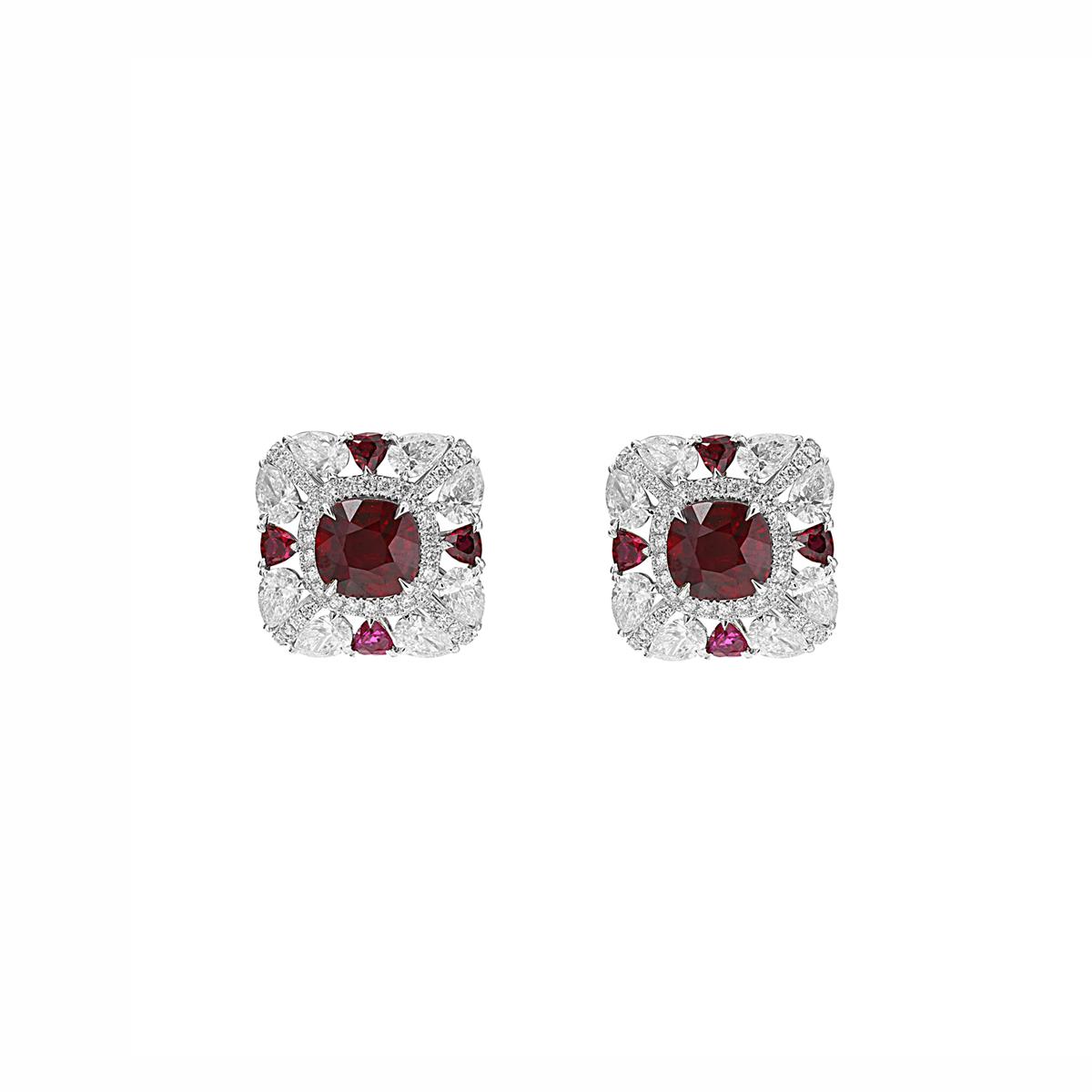 London Collection 18k Ruby and Diamond Stud Earrings