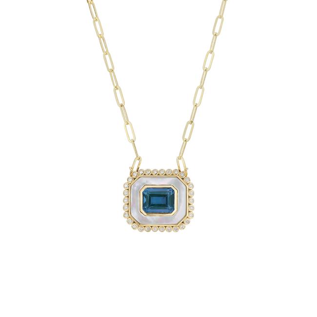 London Collection 14k Yellow Gold Diamond Gemstone And Pearl Necklace
