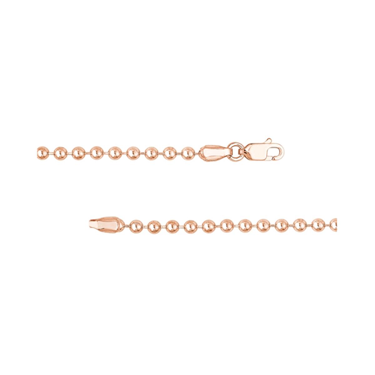 London Collection 14k Rose Gold Bead Chain Bracelet