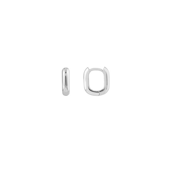 London Collection 14k Gold Oblong Polished Huggie Hoop Earrings