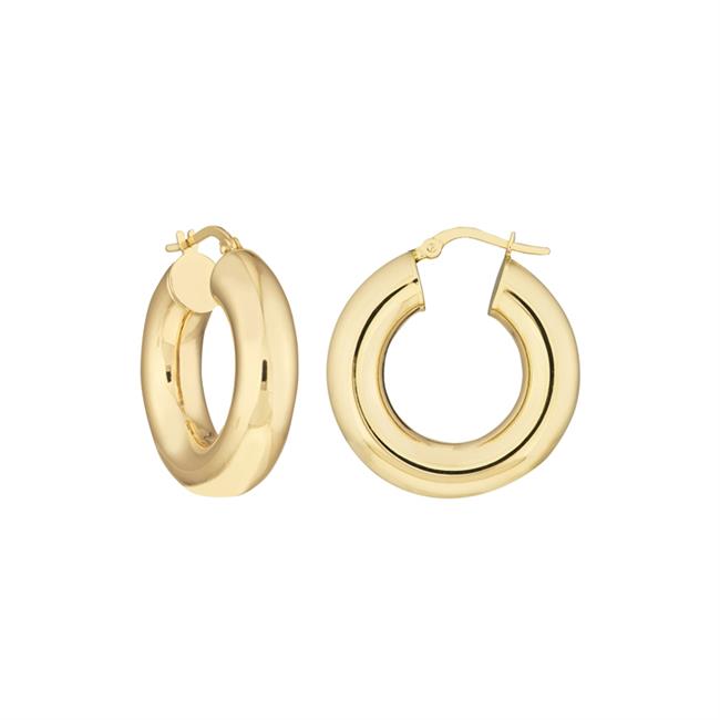 London Collection 14k Yellow Gold High Polish Hoop Earrings