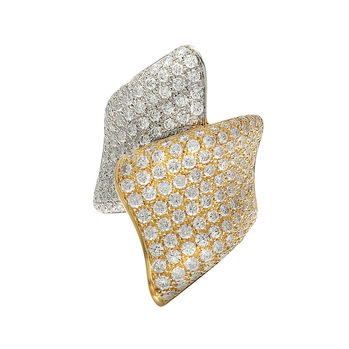 Leo Pizzo 18k Yellow and White Gold Diamond Mixed Shape Ring