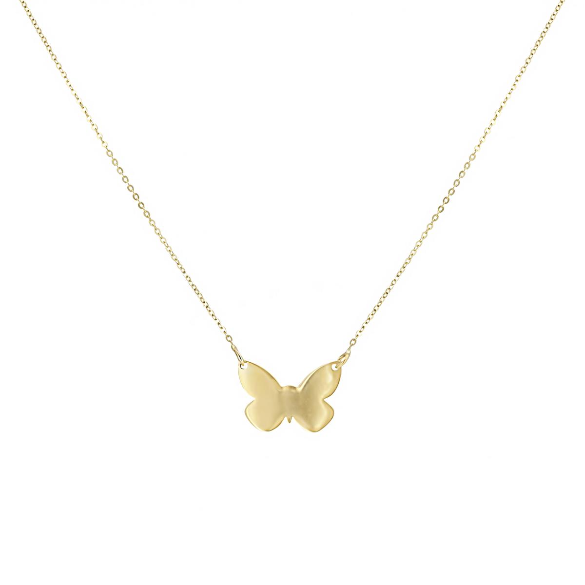 London Collection 14k Yellow Gold Butterfly Necklace
