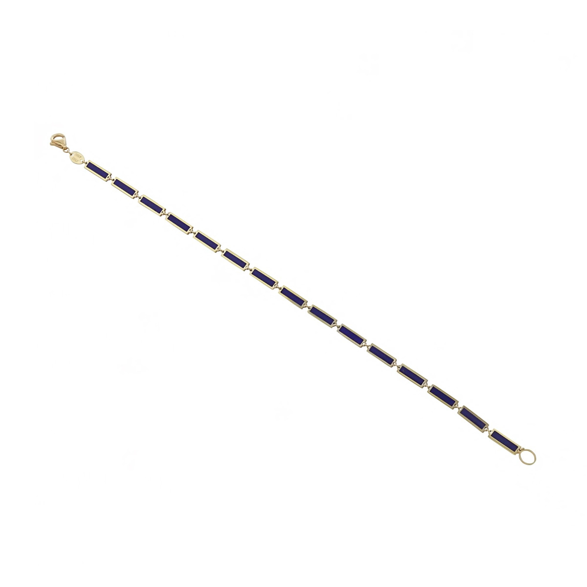 London Collection 14k Yellow Gold Lapis Bar Bracelet
