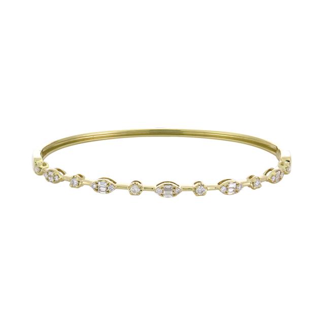 London Collection 18k Gold Diamond Marquis Station Bangle