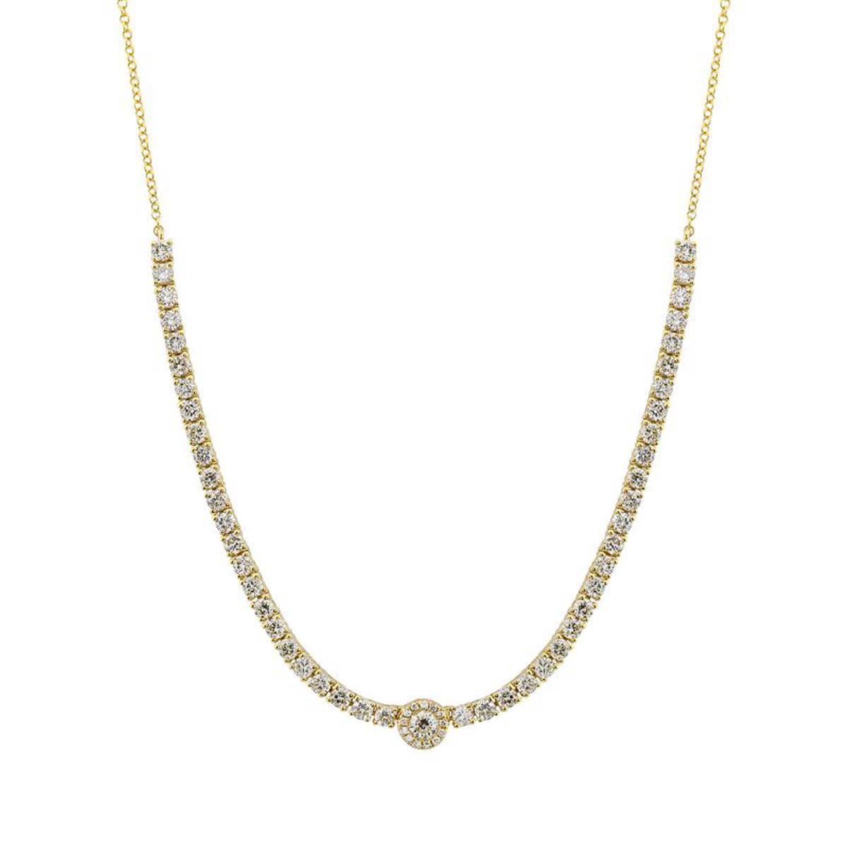London Collection Yellow Gold Round Diamond Necklace