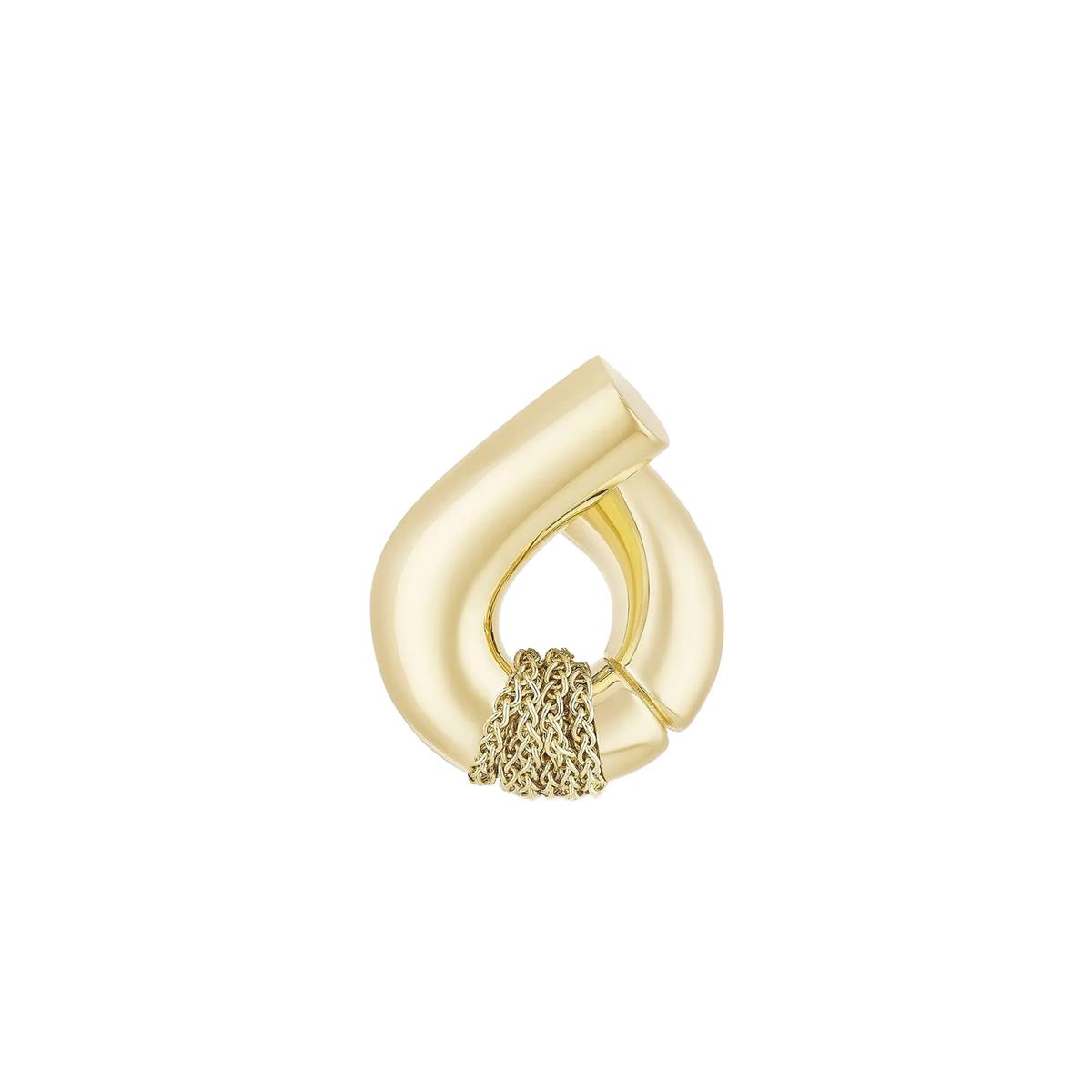 Tabayer Oera Yellow Gold Inverted Hoop Earrings