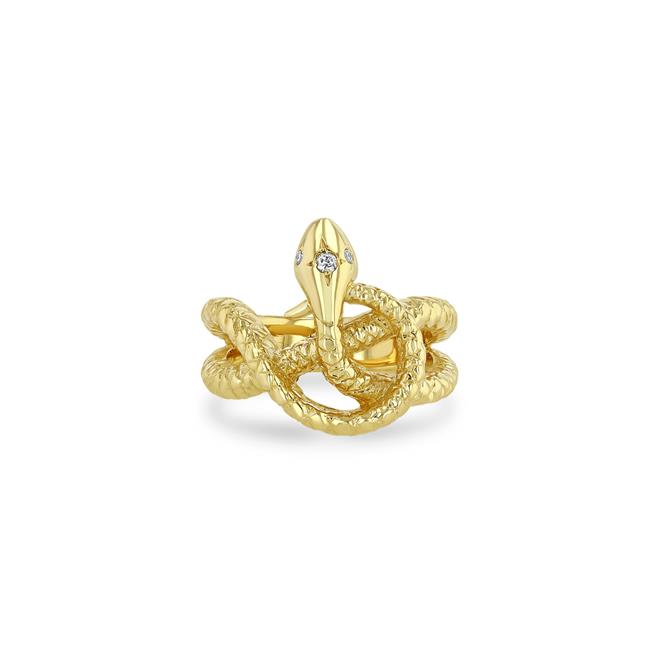 Zoe Chicco 14k Yellow Gold Diamond Snake Wrap Ring