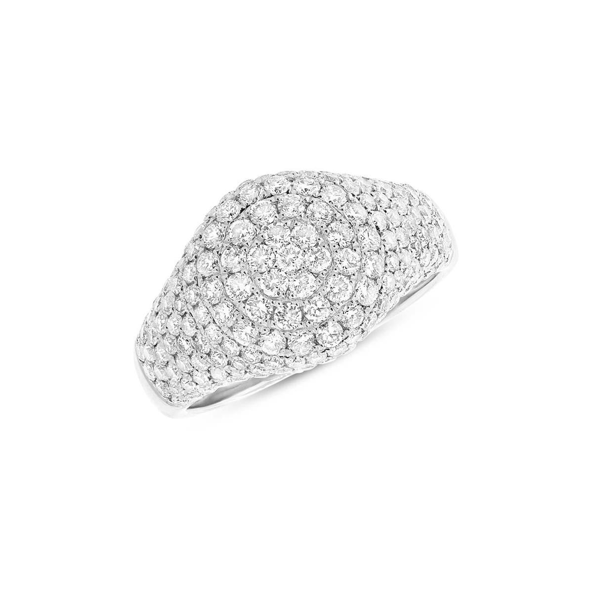 London Collection 14k Gold Pave Diamond Signet Ring