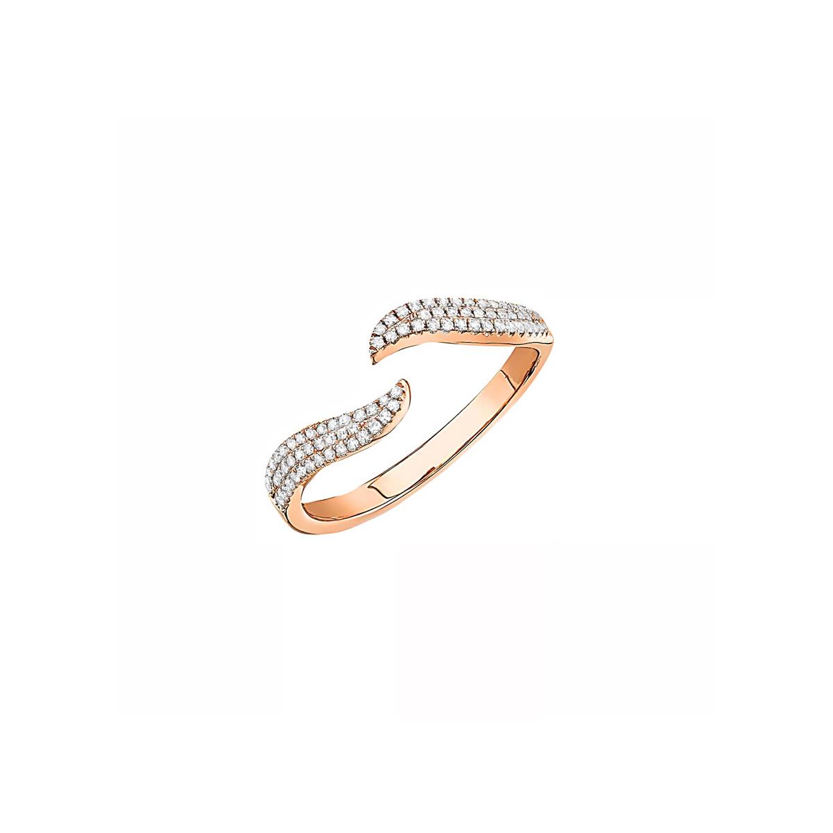 London Collection 14k Gold Diamond Open Stacking Ring
