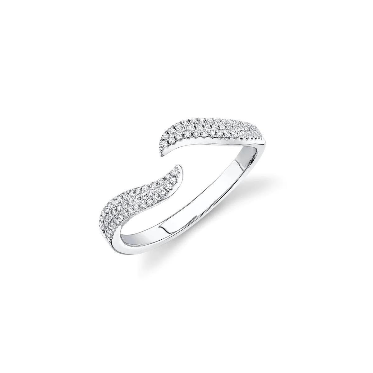 London Collection 14k Gold Diamond Wave Ring
