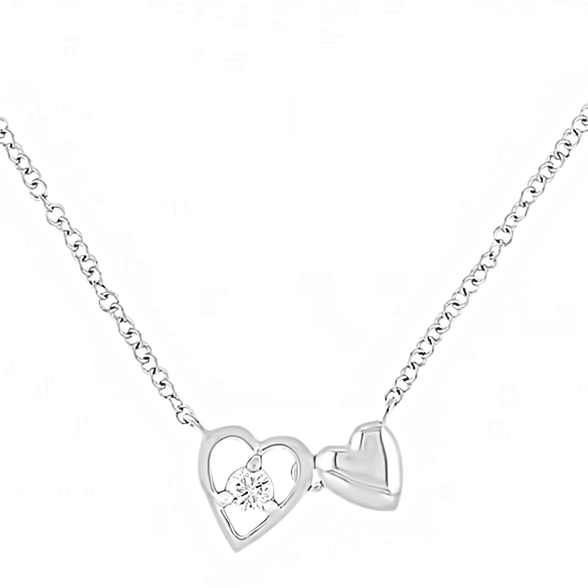 London Collection 14k Gold Double Heart Necklace