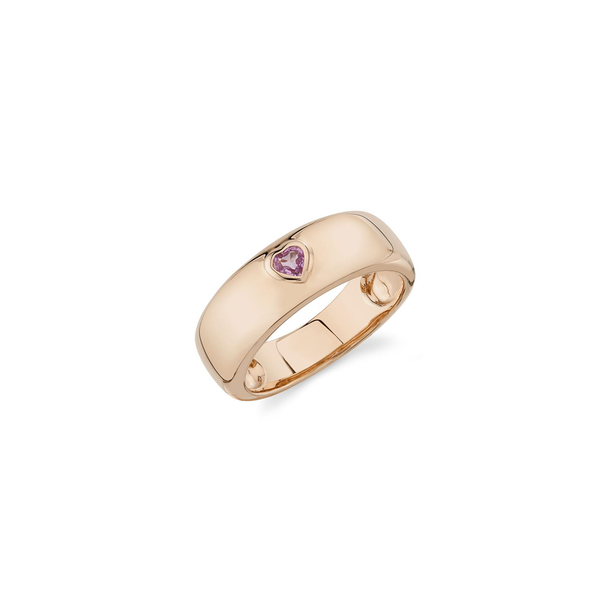 London Collection 14k Rose Gold Bezel Set Pink Sapphire Heart Ring