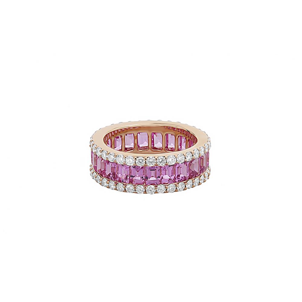 London Collection 18k Pink Sapphire and Diamond Eternity Band