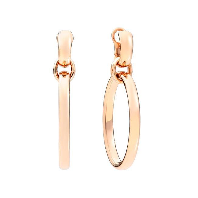 Pomellato Iconica 18k Rose Gold Triple Hoop Earrings