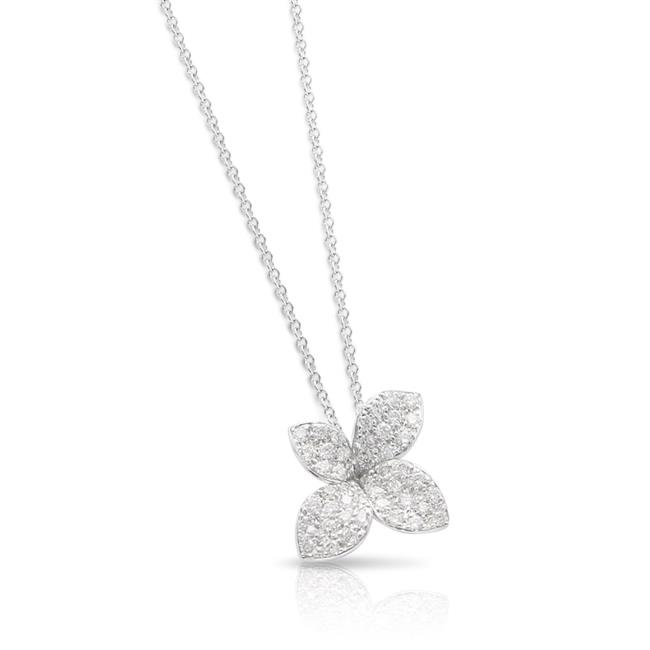 Pasquale Bruni Petit Garden 18k White Gold Diamond Flower Necklace