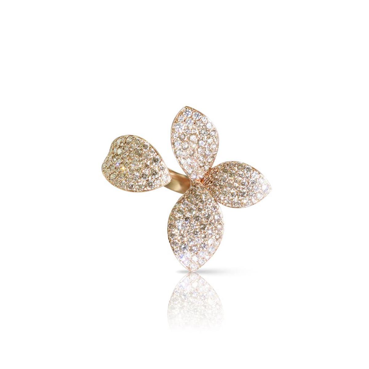 Pasquale Bruni Giardini Segreti 18k Rose Gold Diamond Flower Ring