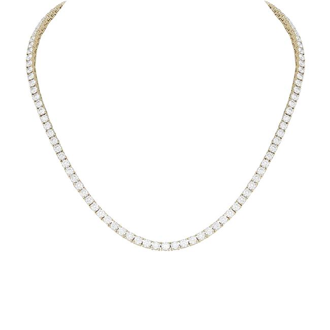 London Collection 14k Yellow Gold Diamond Straight Line Tennis Necklace