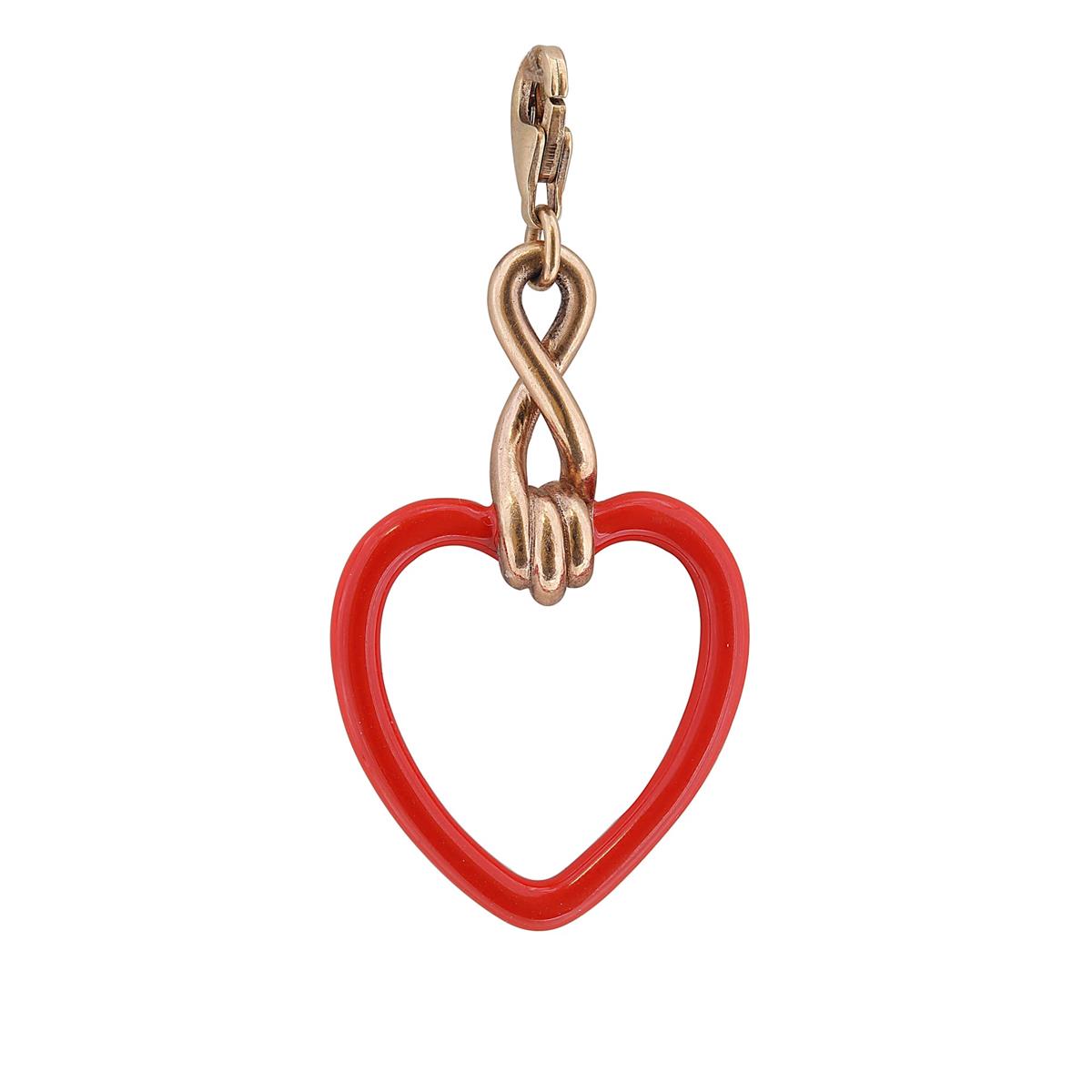 London Collection 9k Rose Gold Red Enamel Heart Charm Pendant