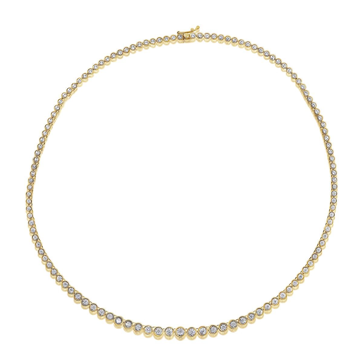 London Collection 14k Yellow Gold Diamond Tennis Necklace