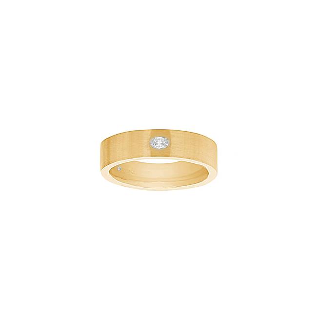 Henri Daussi 14k Yellow Gold Oval Diamond Ring