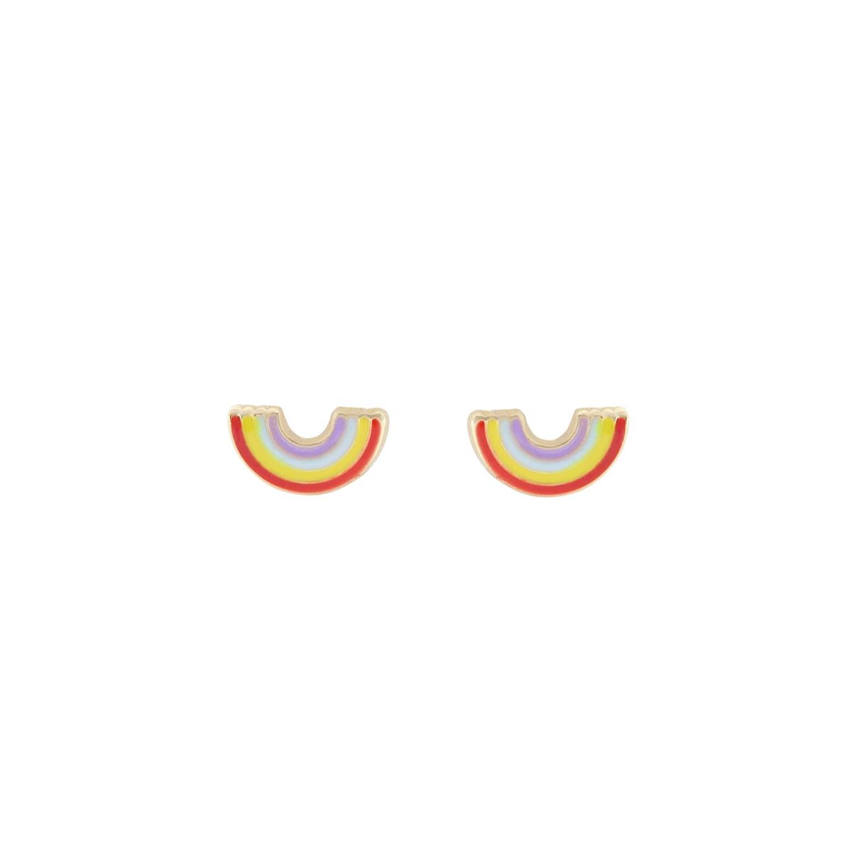 London Collection 14k Enamel Rainbow Stud Earrings