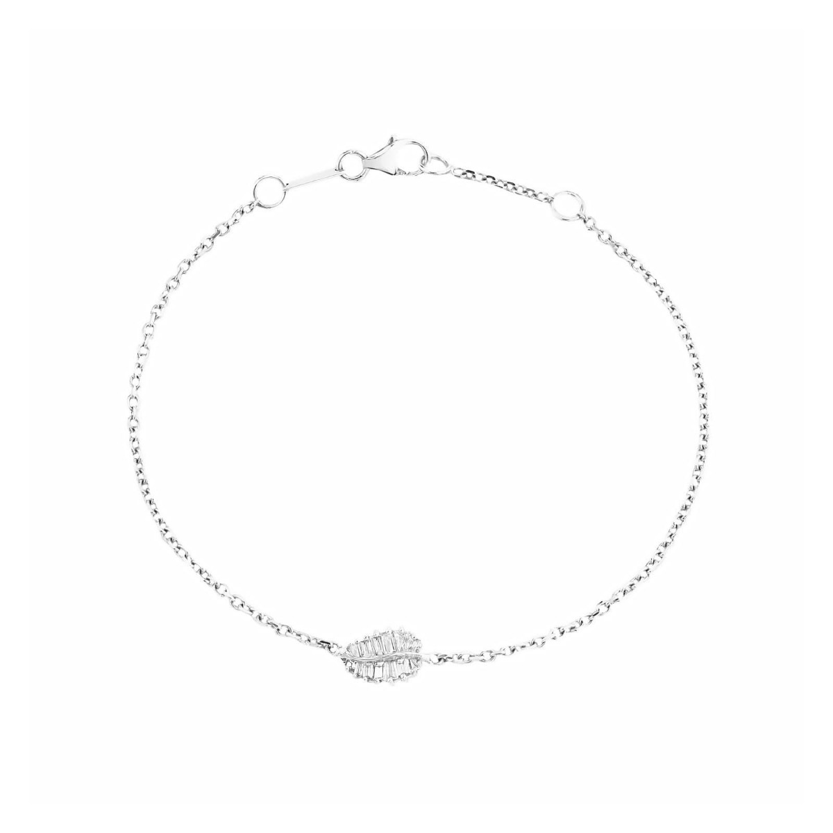 Anita Ko 18k Small Palm Leaf Diamond Chain Bracelet