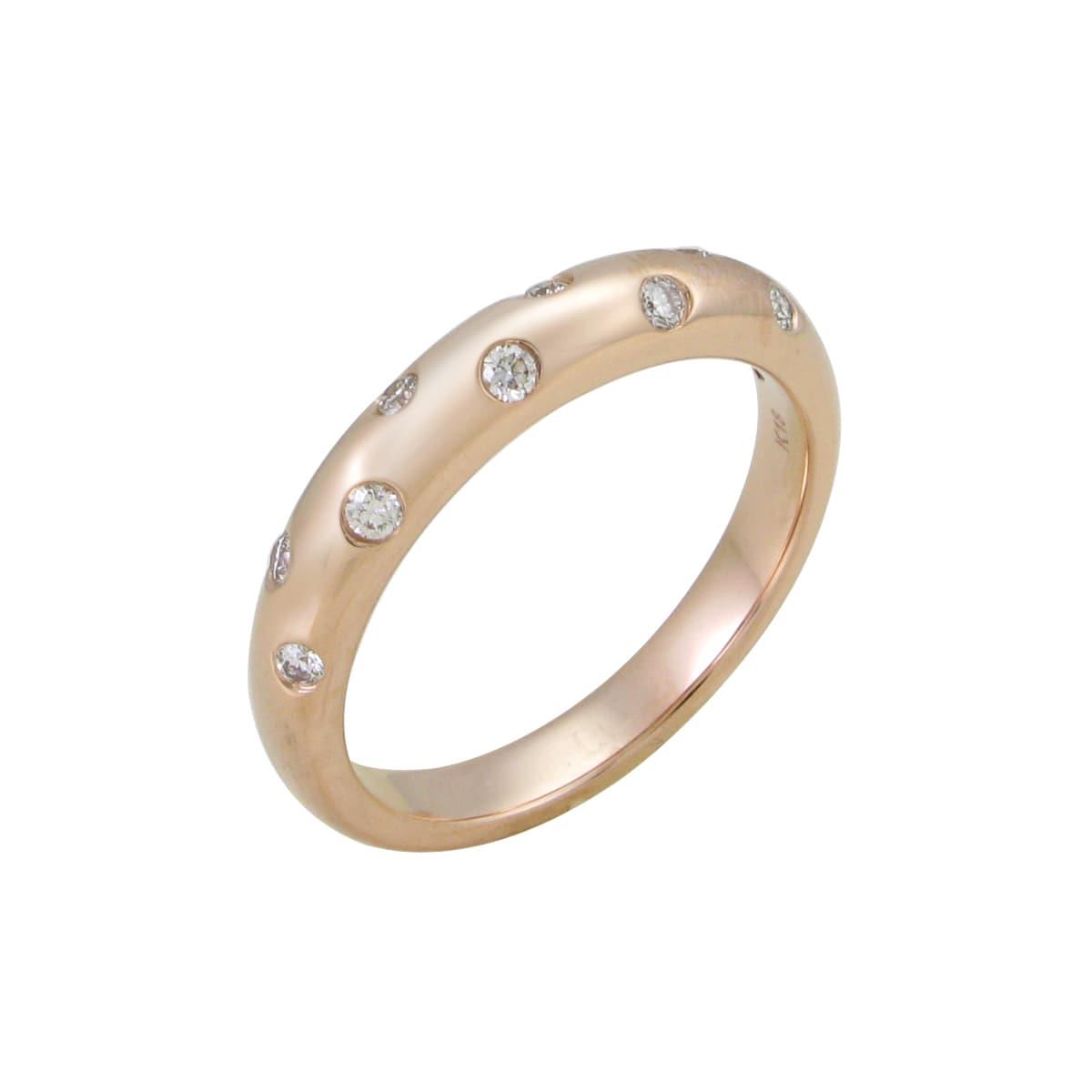 London Collection 18k Rose Gold Scattered Diamond Ring