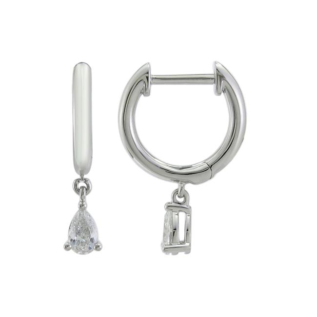 London Collection 18k White Gold Pear Shaped Diamond Earrings