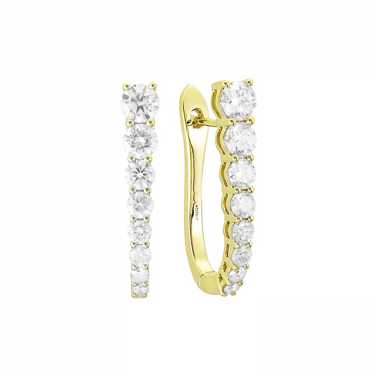 London Collection 18k Graduating Diamond Huggie Earrings