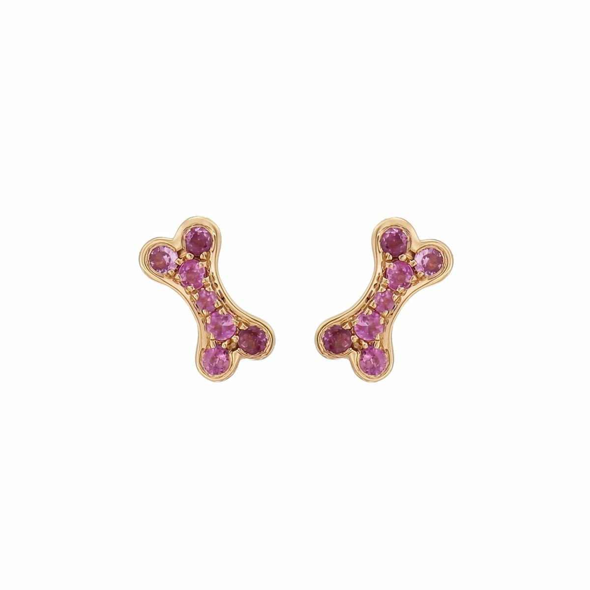 London Collection Pink Sapphire Dog Bone Earrings