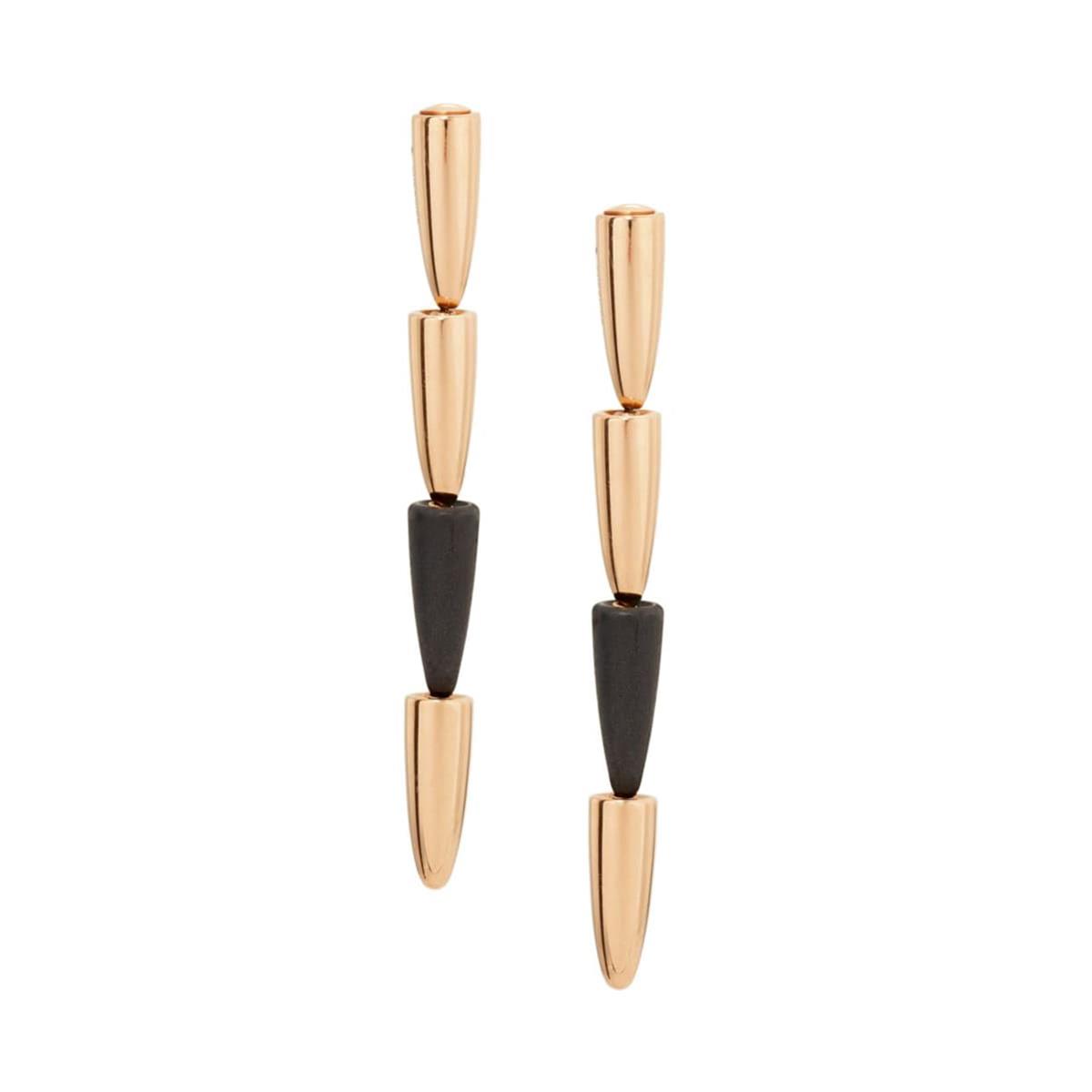 Vhernier Calla 18k Rose Gold and Ebony Earclips