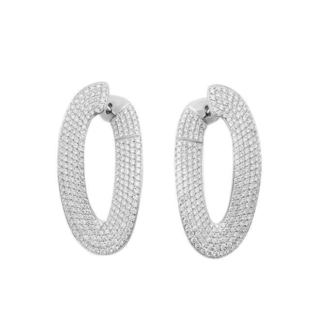 Vhernier Olimpia 18k White Gold Diamond Earrings