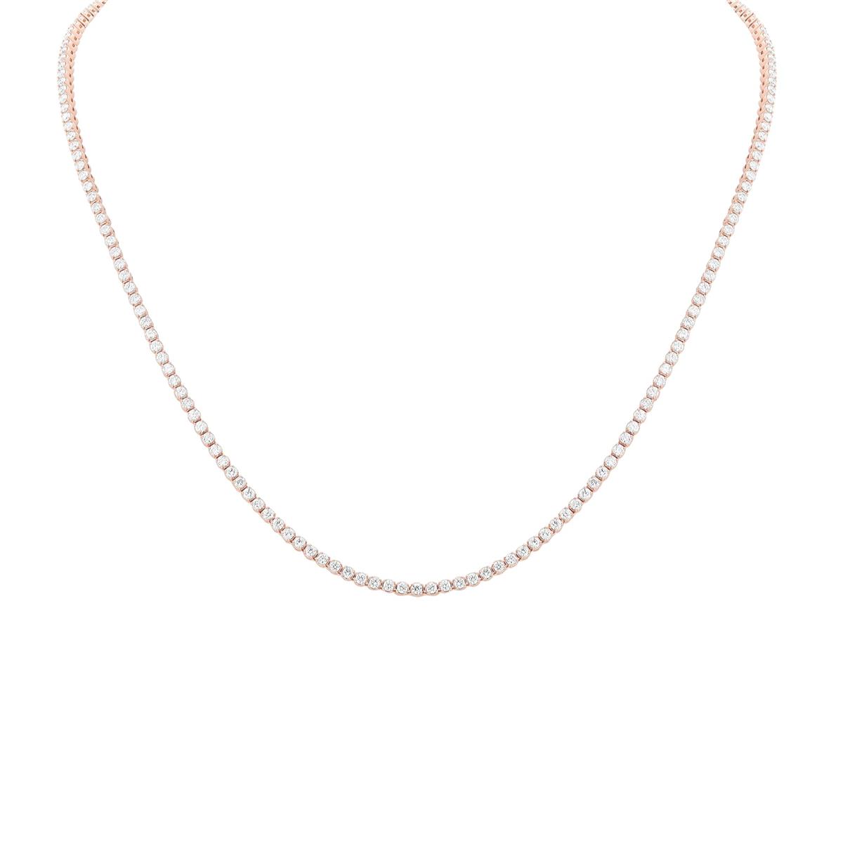 London Collection 14k Rose Gold Diamond Micro Tennis Necklace