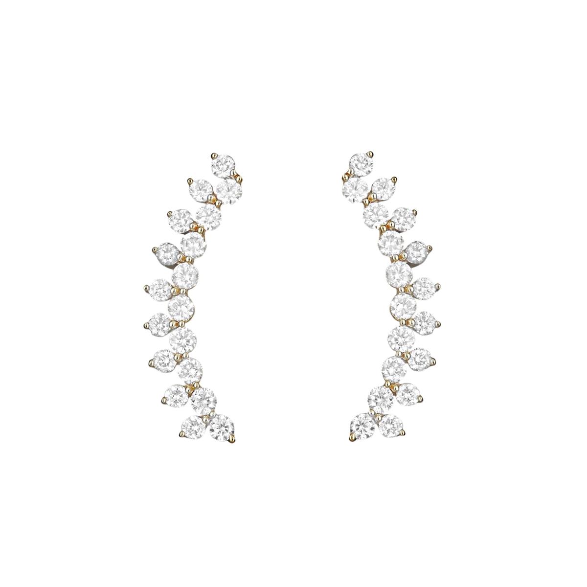 London Collection 14k Yellow Gold Diamond Crawler Earrings