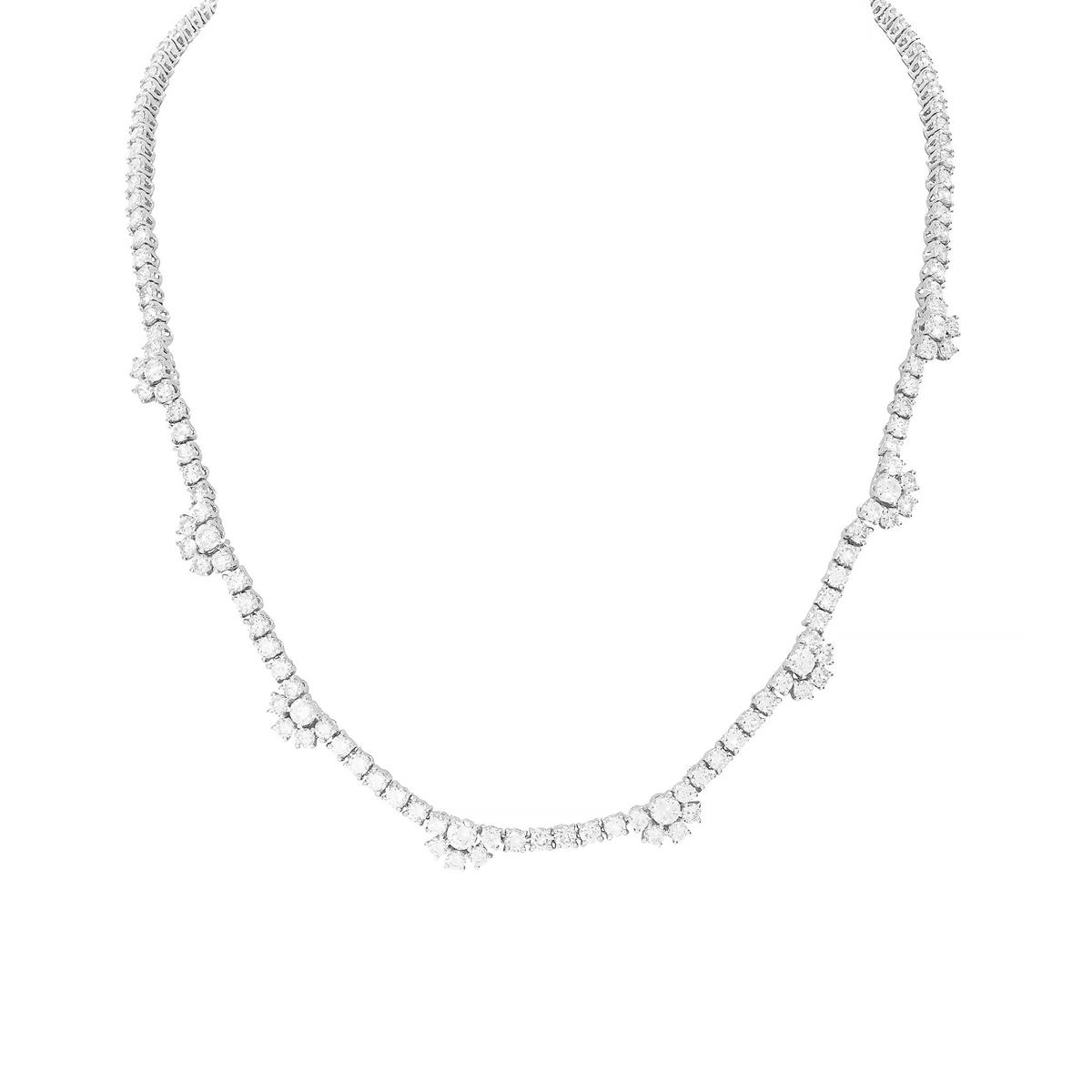 London Collection 18k White Gold Diamond Tennis Necklace